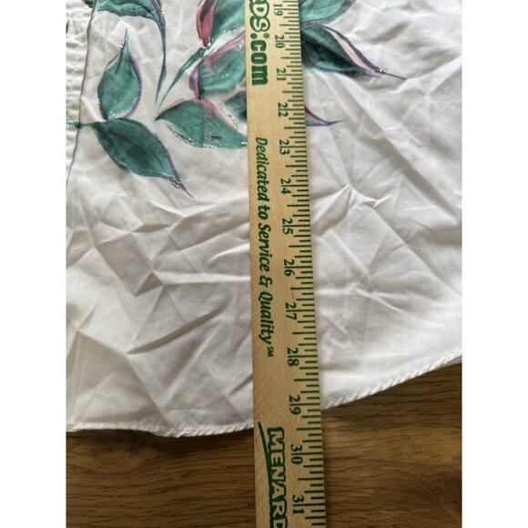 Creative Artwear Women Sz 2X Floral Beaded Artsy Art 80s 90's Button Down Signed - Picture 10 of 11